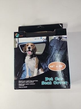 Pettrends Black Dog Car Seat Cover - Waterproof Back Seat Protector